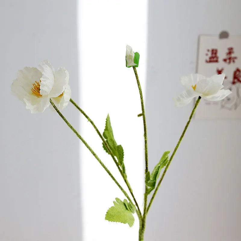 Artificial Silk Flowers Simulation Poppies Wedding Decoration Long Fake Poppy Branch Home Table Decor Ornaments Wedding Flowers