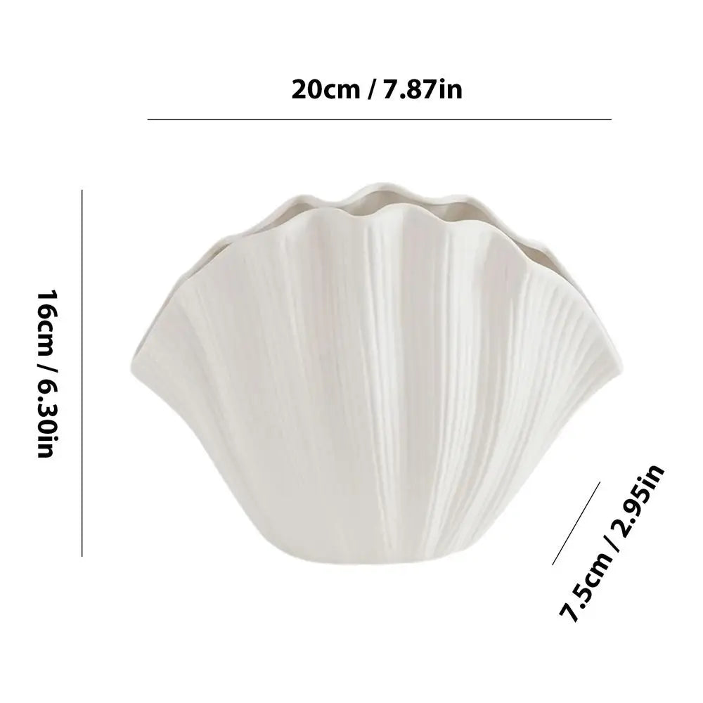 Simple Shell Organic Resin Vase Design Flower Pot Shell Flower Arrangement Creative Desktop Decoration Home Decoration