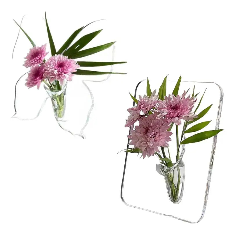 Acrylic Butterfly Frame Vase INS Modern Flower Vase Minimalist Clear Butterfly Vase Art Flower Holder Aesthetic Vase Home Decor
