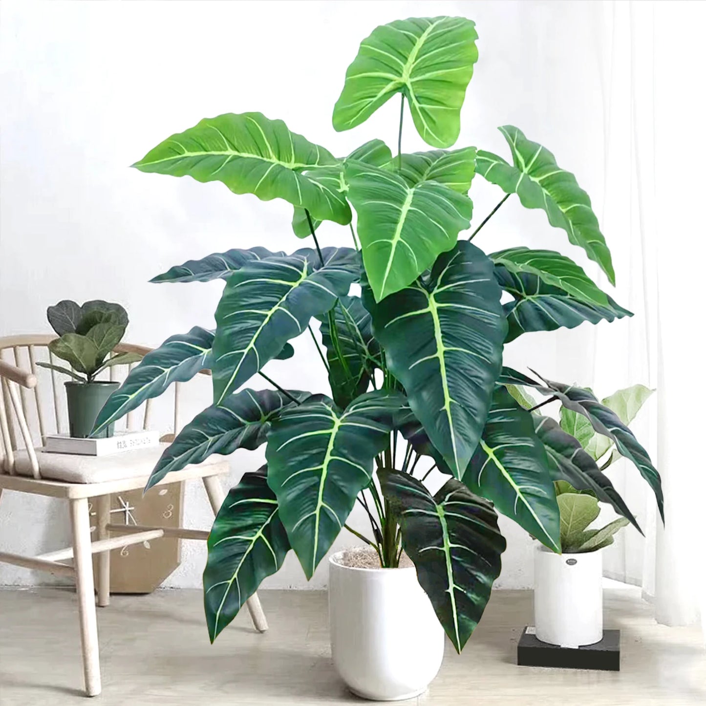 58-108cm Artificial Flowers Calla Lily Horseshoe Leaf Turtle Leaf Bobcat Leaf Fake Plant Ornamental Holiday Home Decoration