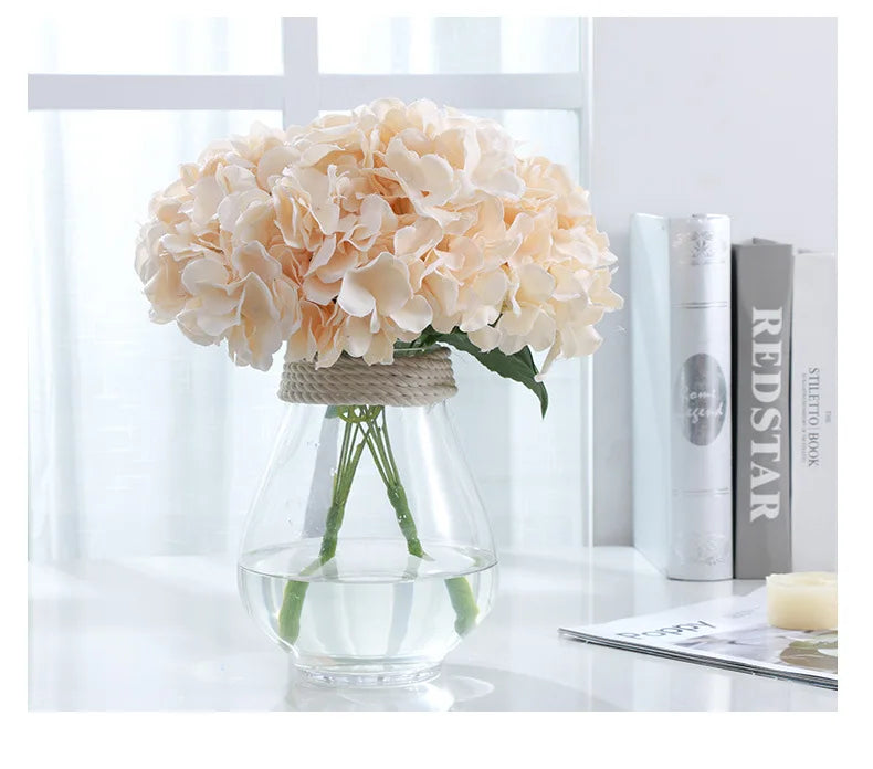 Simulation Mallorca Artificial Flower Big 5 Hydrangea Silk Cloth Home Living Room Table Decoration Wedding Fake Flower Blue