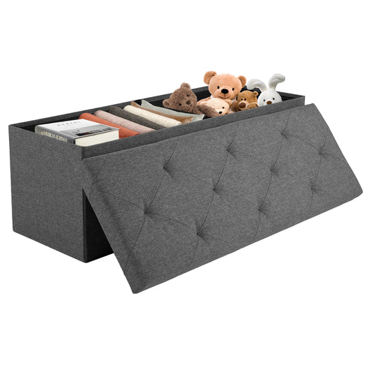 JHK Storage Stool with Foam Seats, Hidden Storage Box, Living Room Toy Storage Box, Bedroom Bed End Bench