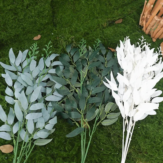 Artificial Plants Leaf Green Long Branch Fake Eucalyptus Flower Arrangement Accessories Wedding Home Decoration Fake Floral