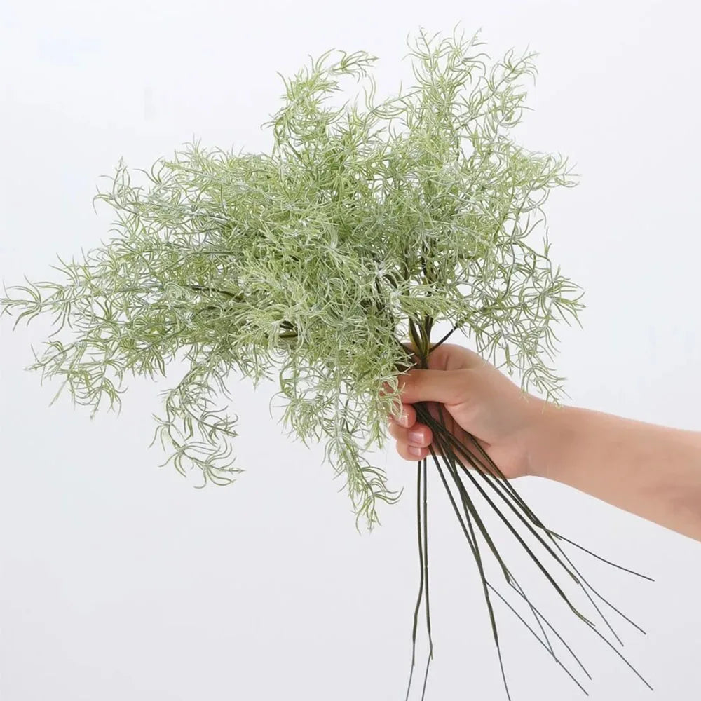 10/15PCS Artificial Plants Ferns Rosemary Stem Fake Green Plants Shrubs Rustic Farmhouse Outdoor UV Resistant Garden Plants ﻿