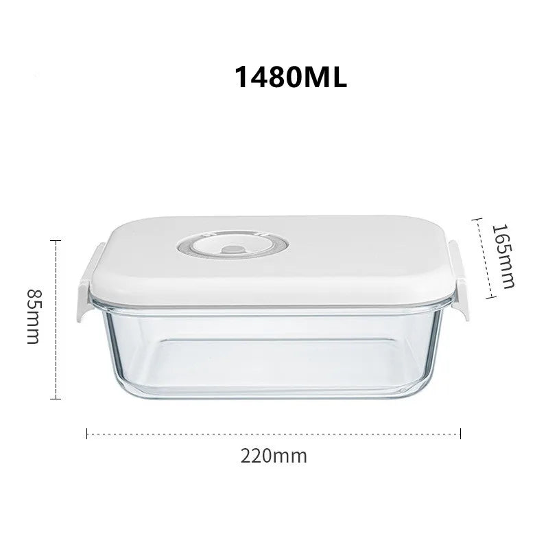 Vacuum Glass Sealed Canister Fresh-keeping Box Refrigerator Food Storage Containers Drainable Kitchen Organizers Fruit Tank