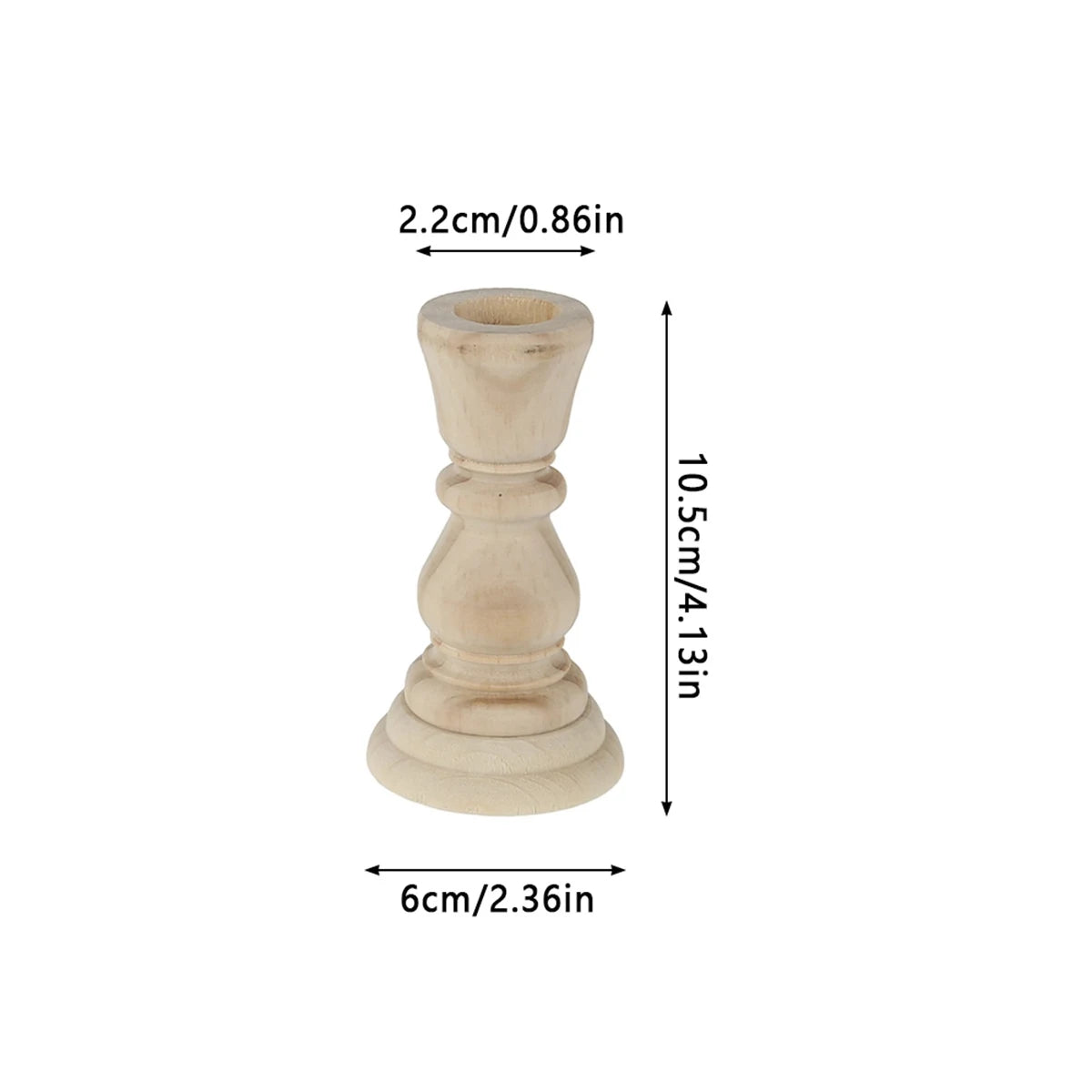 Wooden Candlesticks Unfinished DIY Classic Craft Candle Holders for Paint or Living Room Home Wedding Holiday Decorations