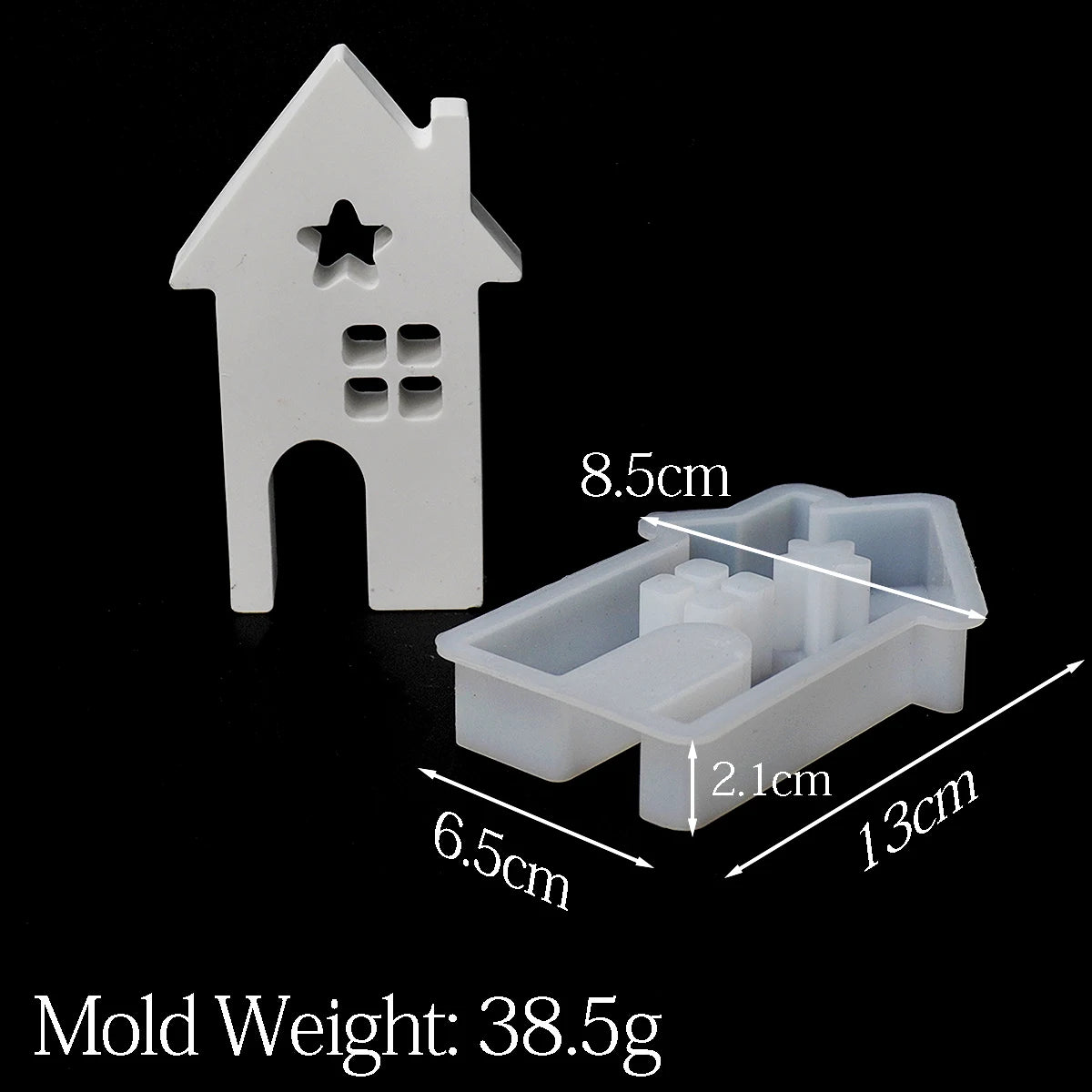 DIY House Shape Silicone Mould Handmade Heart House Plaster Candle Casting Molds Windows House Room Warm Decoration Crafts Gifts