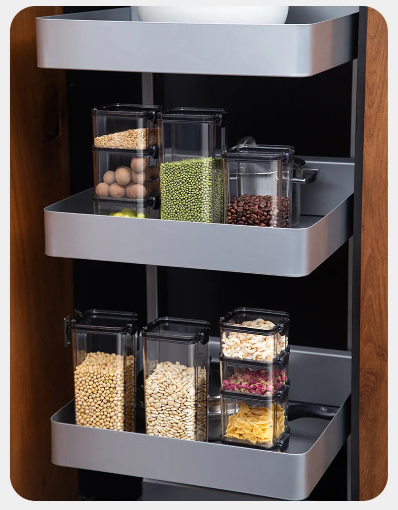 Transparent Food Storage Containers Kitchen Storage Airtight Cans Plastic Storage Boxes Stackable Food Storage Boxes