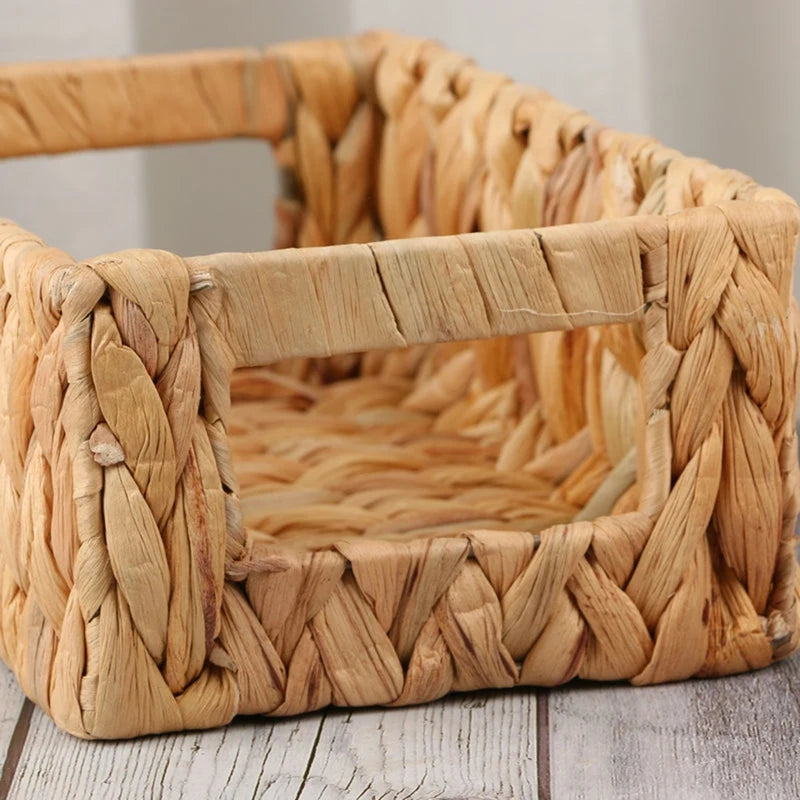 Wicker Storage Basket Water Hyacinth Basket Toilet Baskets,Farmhouse Kitchen Utensil Holder Caddy,Sundry Storage Basket