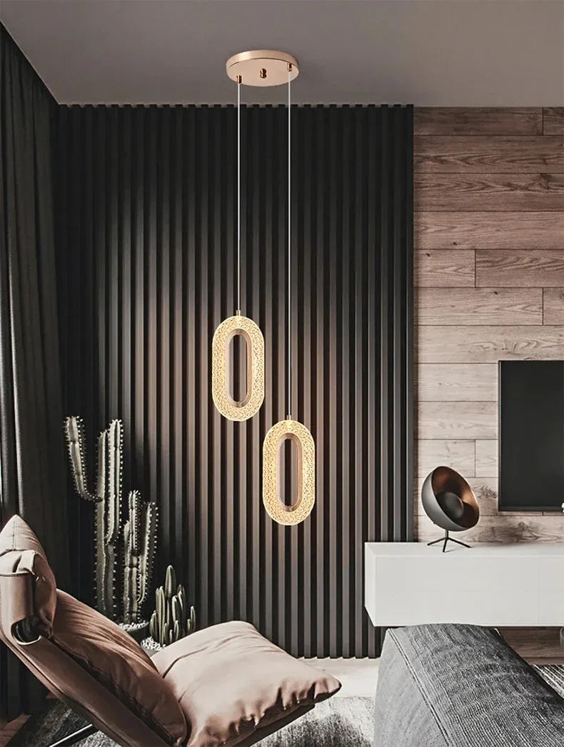 Nordic Luxury Bedside Chandelier Long Line Living Room Background Wall Light Study Chandelier Bedroom Bedside Small Chandelier
