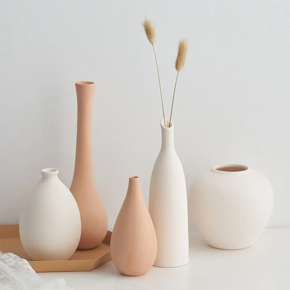 Plain Ceramic Vase  Arrangement Creative and Minimalist Nordic Ins Style Decoration Pottery Props for Home Photography Plain Vas