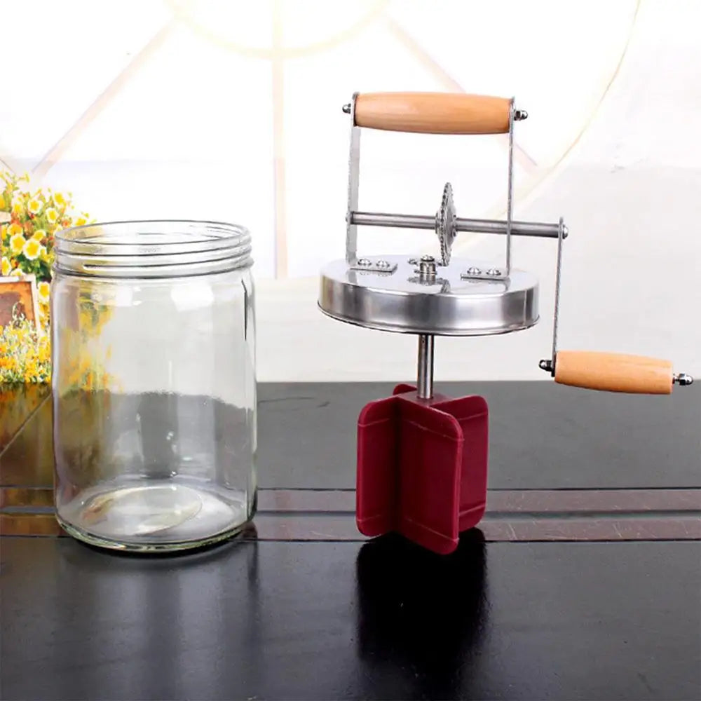 1/1.5L Butter Maker Mason Jar Butter Churner Cream Mixer With Hand Crank Baking Gadgets Wooden Handle Homemade Butter Maker