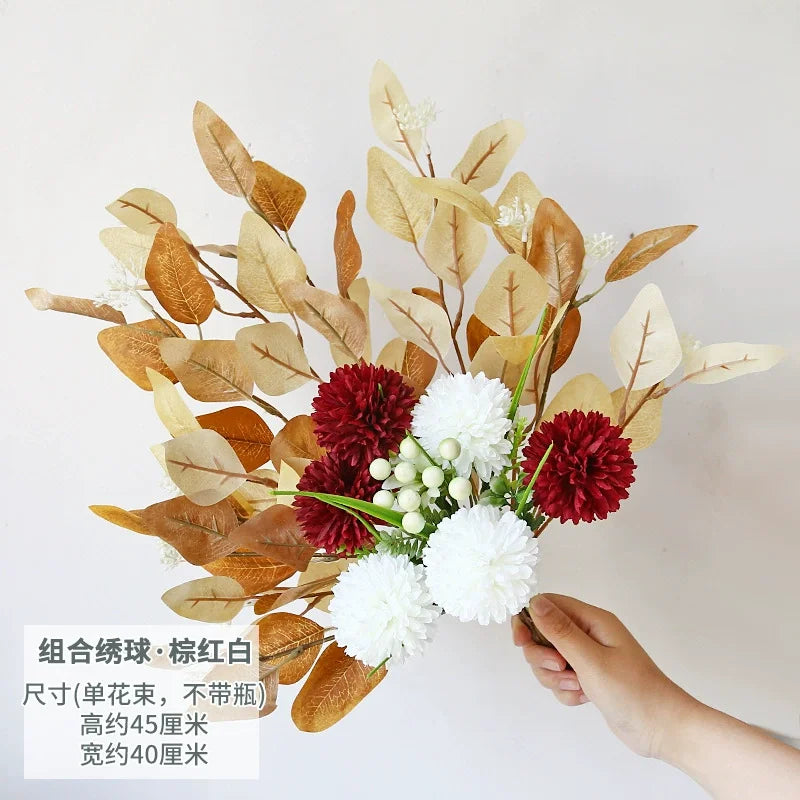 Artificial Flowers Peony Fake Flowers Hydrangea Crafts for DIY Home Bridal Wedding Party Festiva Decoration