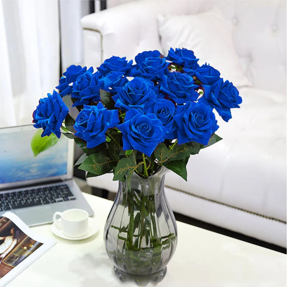 1/3Pcs Artificial Flowers Bouquet Red Velvet Fake Rose Flower for DIY Wedding Home Decoration Mothers Day Valentine's Day Gifts