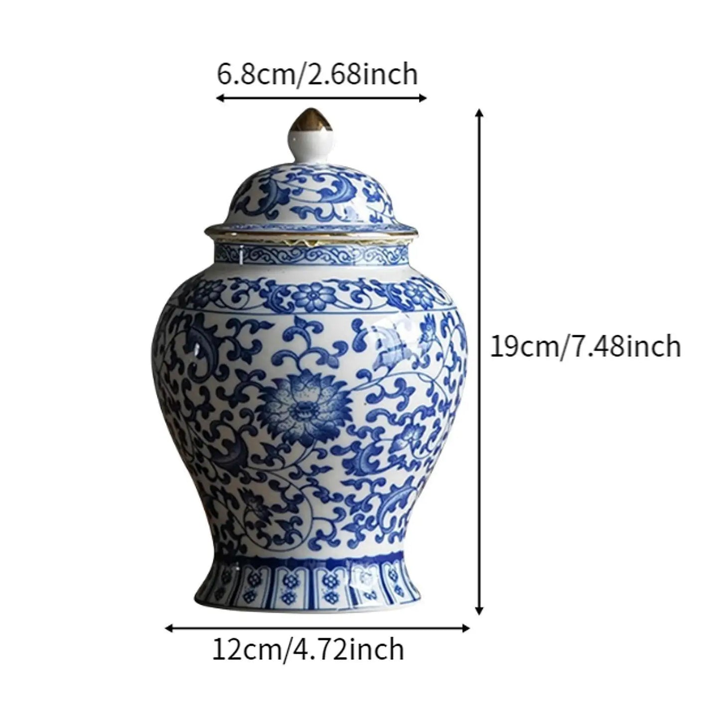 Ceramic Ginger Jar Art Decoration Floral Vase Store Your