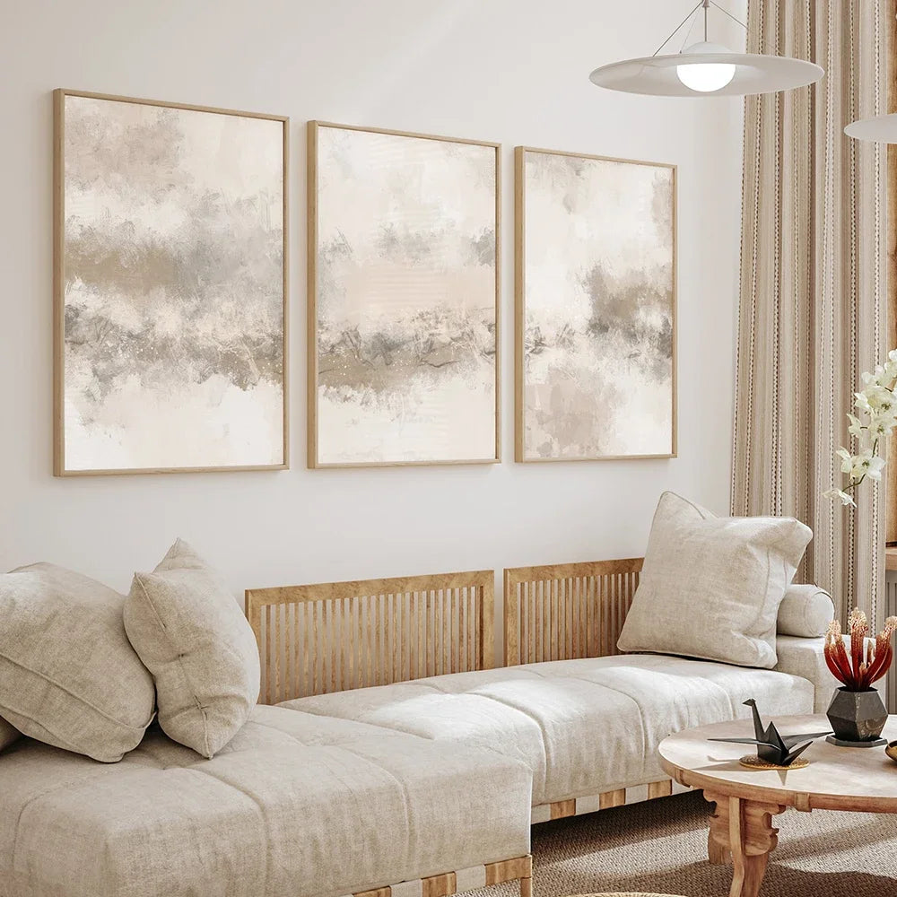 Scandinavian Minimalist Wall Art Neutral Abstract HD Canvas Oil Painting Poster Print Home Bedroom Living Room Decoration