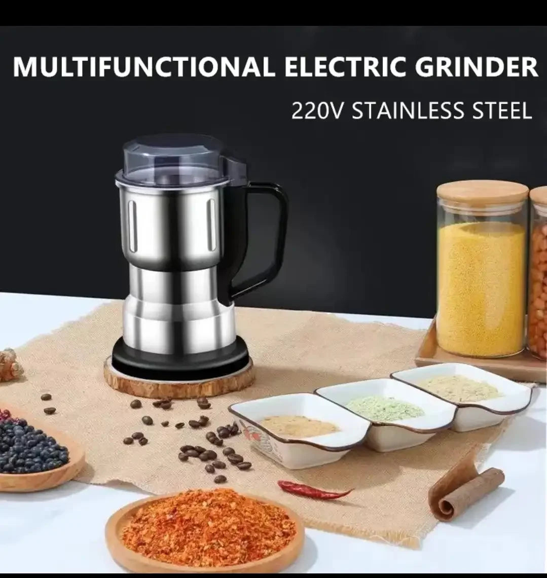 500ML Electric Coffee Grinder Stainless Steel 4 Leaf Blade Coffee Bean Grinder Portable Handle Multifunction Spice Mill Home Use