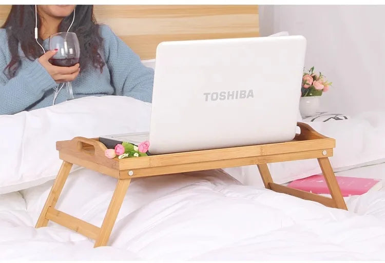 Bed tray, folding dining tray, wooden bamboo tea tray, picnic table, bed with postpartum meal tray, footboard vegetable tray, fr