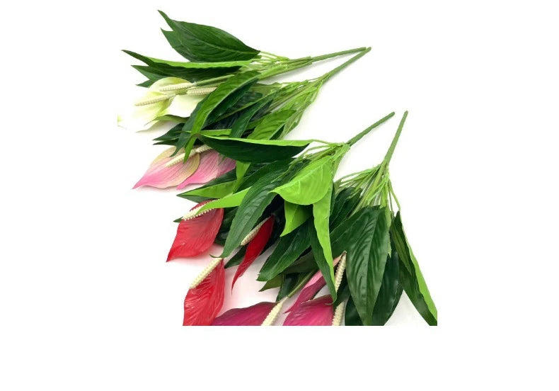 Artificial Green Plants Fake Anthurium  Potted Plants Desktop Ornaments Home Decoration Wedding Venue Decoration Fake Flowers