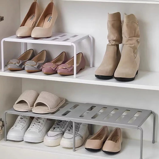 ABS Shoe Rack Extensible Shoe Hanger Storage Space Saving Shelf Telescopic Storage Rack Household Kitchen Cabinet Organizer Rack