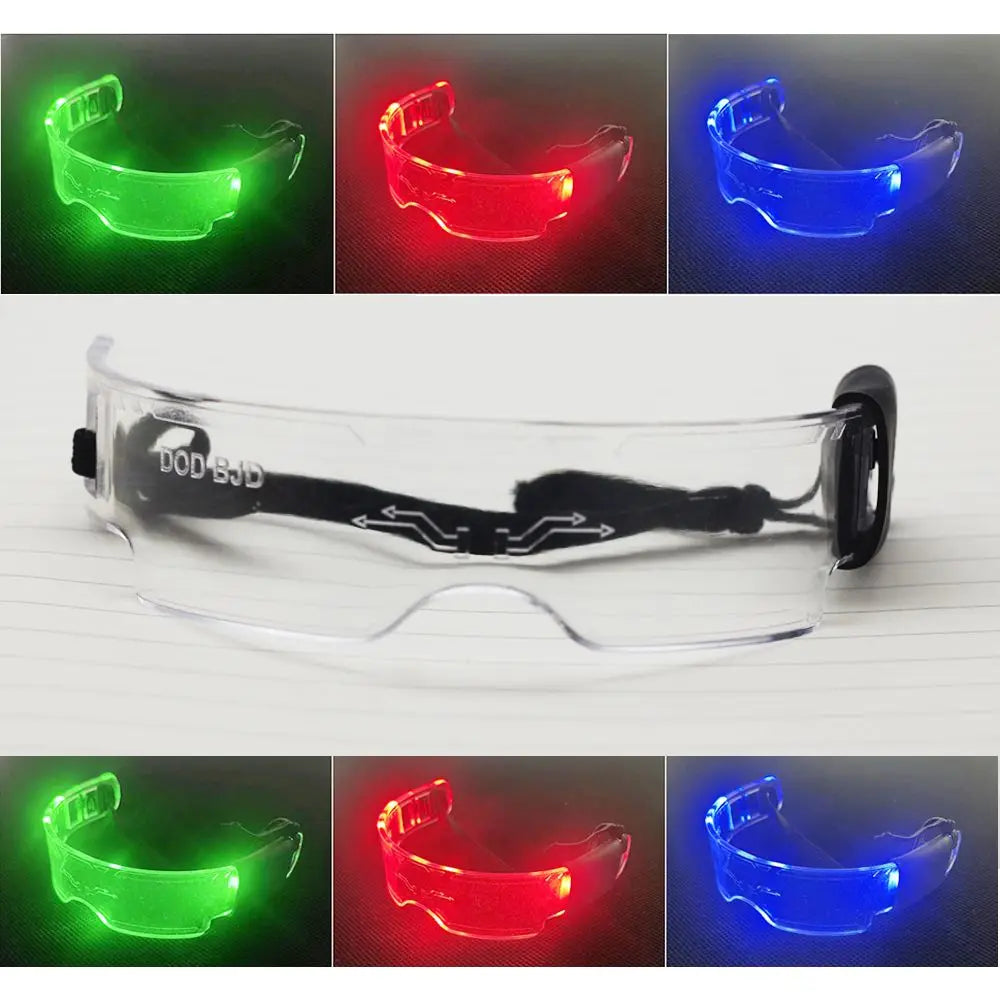 Labubu LED Punk Glasses Labubu Doll 3-color Luminous Glasses Cool Night Light Future Technology Glasses Mini Edition for cloth