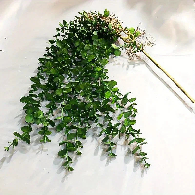 104cm Fake Eucalyptus Rattan Artificial Plants Vine Plastic Tree Branch Wall Hanging Leafs for Home Garden Outdoor Wedding Decor