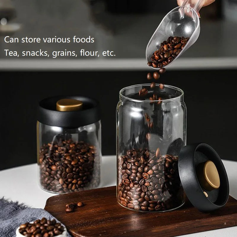 New Bean Coffee Storage Container Vacuum Seal Container Coffee Bean Storage Sealed Container KFSN01