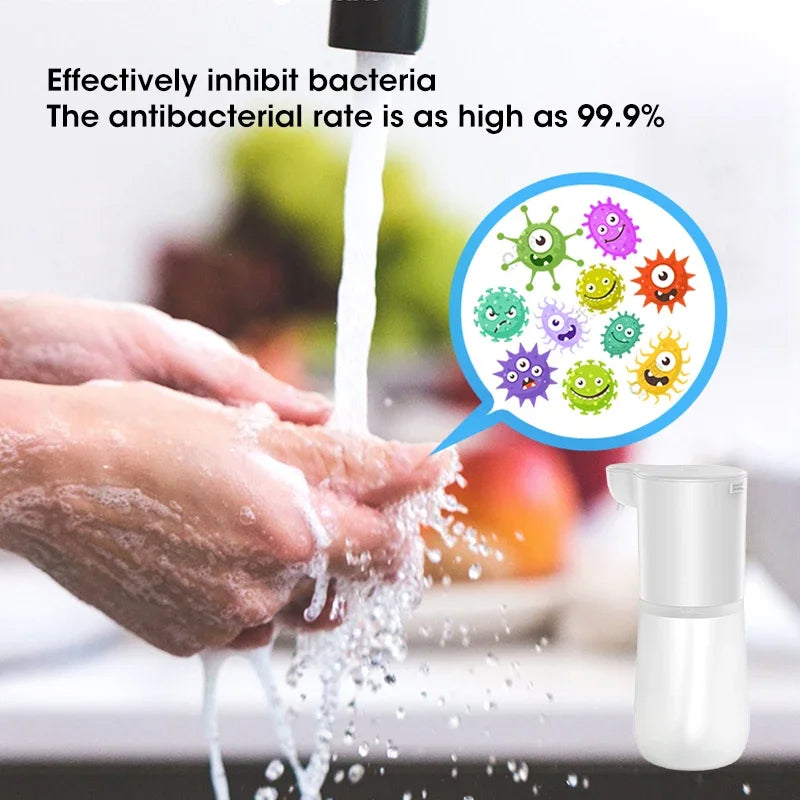 350ML Automatic Foam Soap Dispenser Bathroom Smart Washing Hand Machine USB Charging White ABS for Bathroom Toilet