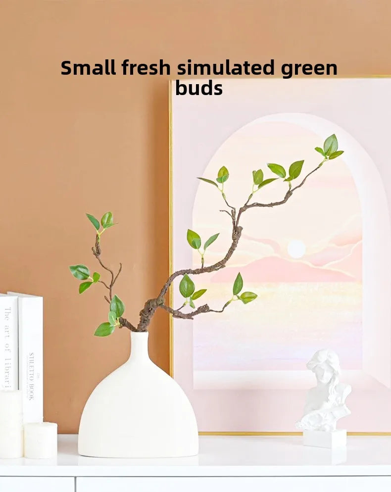 32.7 Inch Fresh Green Bud Fake Plant for Living Room Indoor Decoration Hotel Dining Table Floral Decor