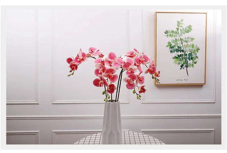 Artificial Butterfly Orchid Fake Phalaenopsis Flowers Artificial Orchid Stem Plants for Wedding Home Decoration