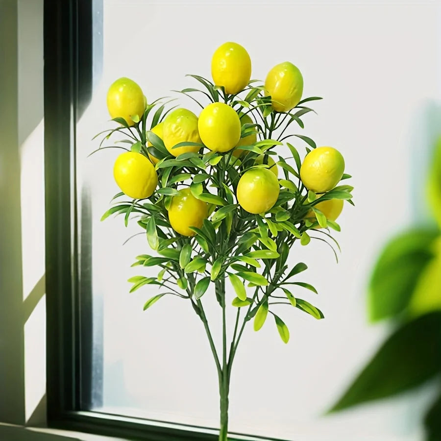Very realistic artificial lemon tree branch plastic simulation plant for room  kitchen party dining table central decoration
