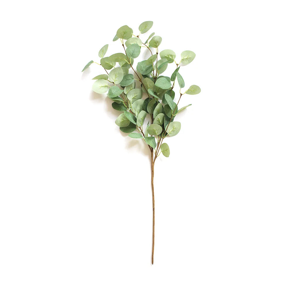 1pc Artificial Eucalyptus Stems Fake Plants 60cm Tall Fake Silver Dollar Leaves Greenery Plant Branches for Home Wedding Decor