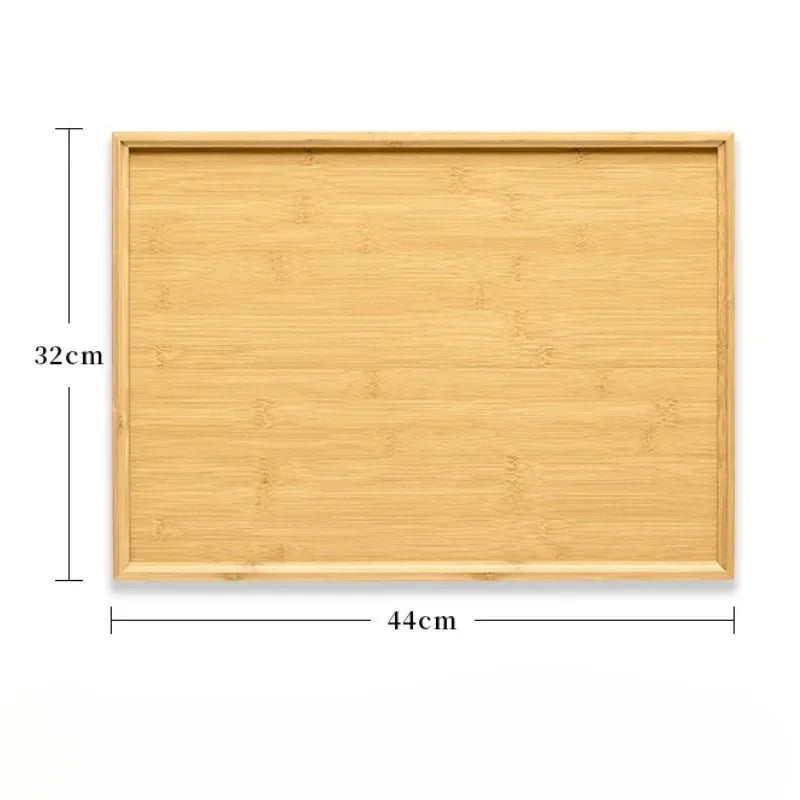 Rectangular Tea Tray Household Kitchen Plate Tools Serving Dish Bamboo Tea's Bar Storage Trays for Wooden Tableware Wood Pallet