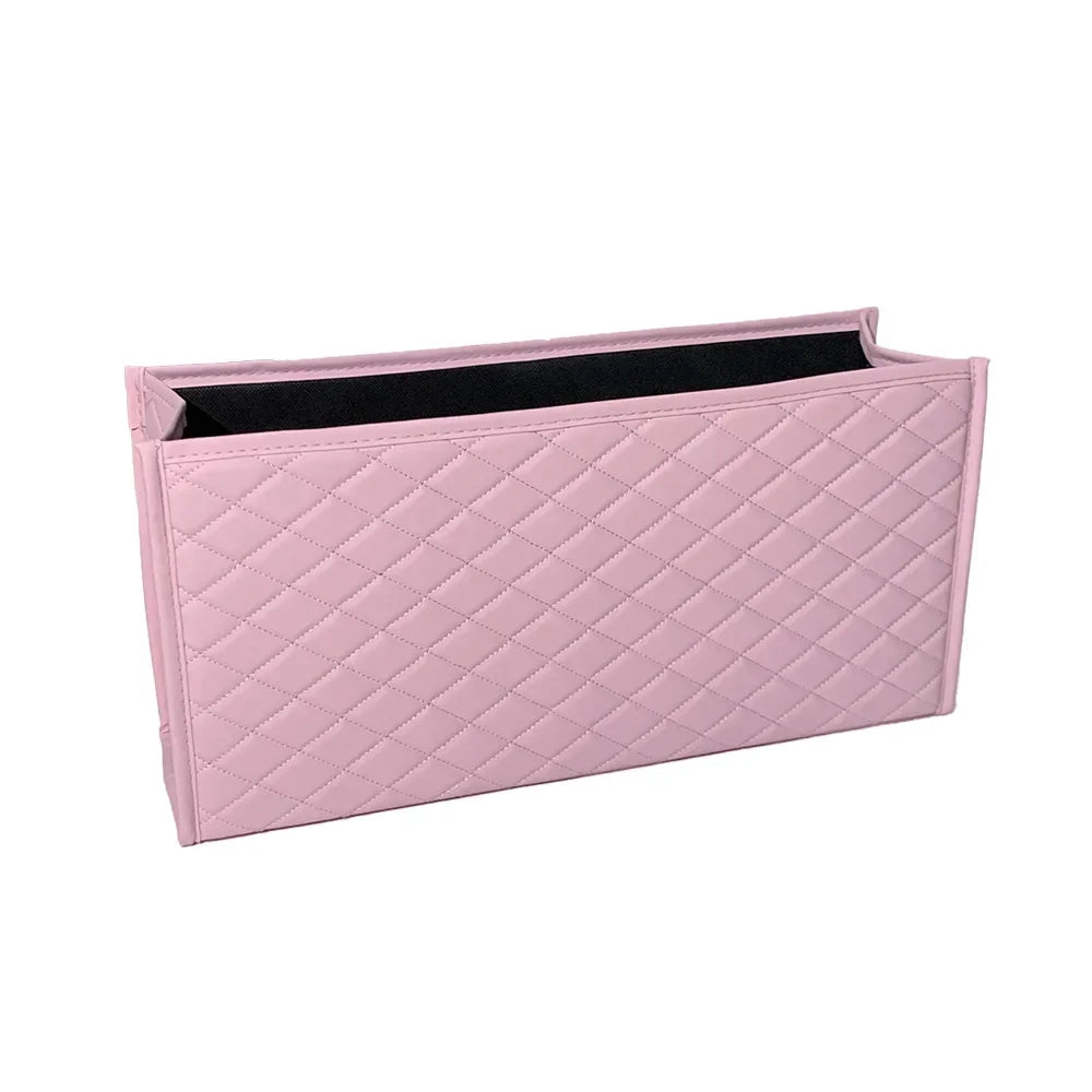 Car Pink Trunk Organizer Box PU Leather Storage Stowing Tidying Auto Large Storage Bag Folding Lady Car Stowing Tidying Boxes