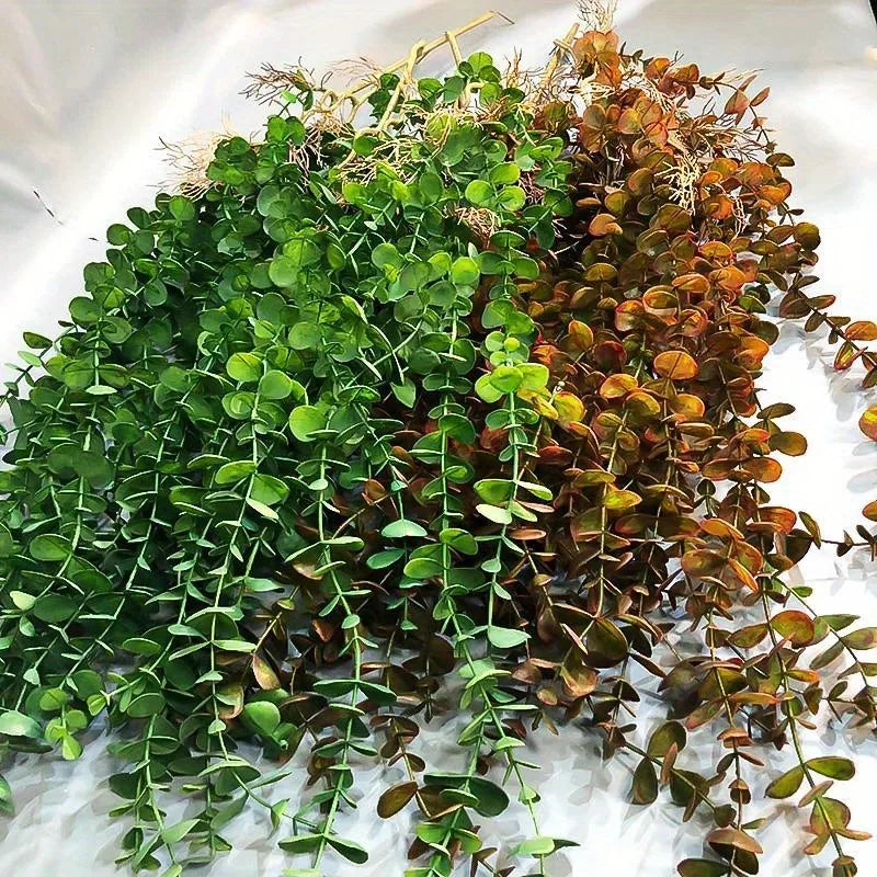 104cm Fake Eucalyptus Rattan Artificial Plants Vine Plastic Tree Branch Wall Hanging Leafs for Home Garden Outdoor Wedding Decor
