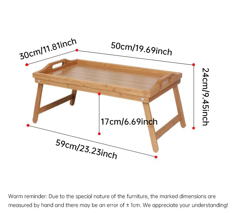 Bed tray, folding dining tray, wooden bamboo tea tray, picnic table, bed with postpartum meal tray, footboard vegetable tray, fr