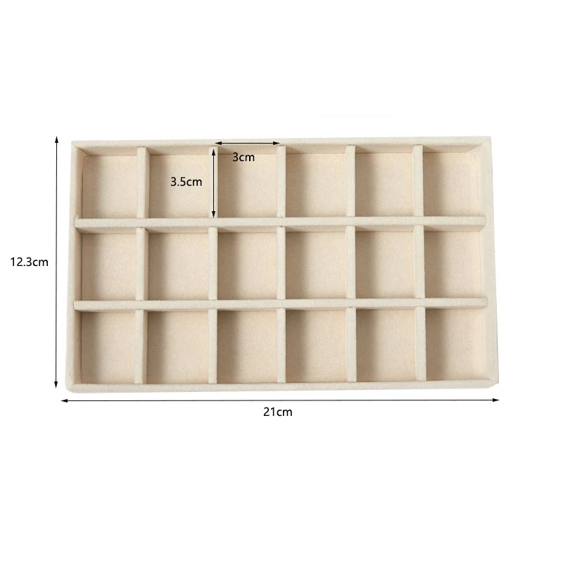 4pcs Hot Sales Fashion Portable Velvet Jewelry Ring Jewelry Display Organizer Box Tray Holder Earring Jewelry Storage