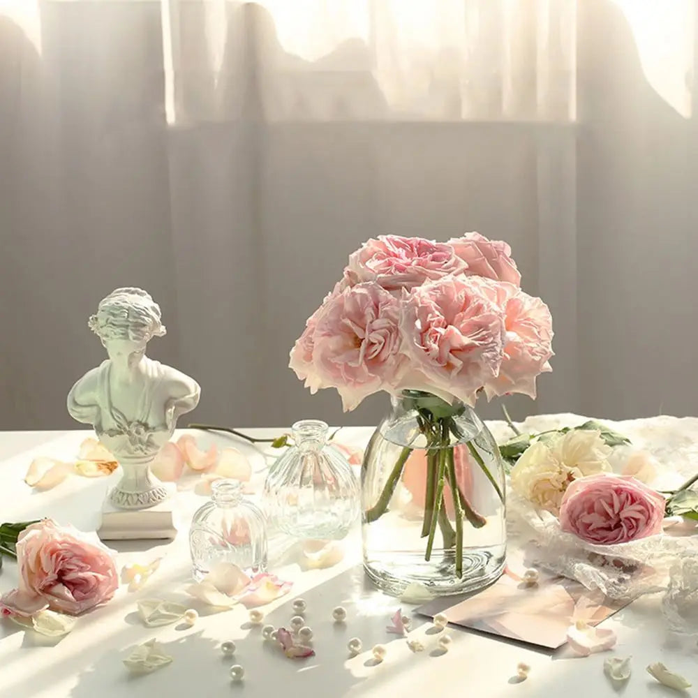 Retro Hydroponic Plant Vase Transparent Glass Vase INS Flower Vase Desktop Ornaments Home Decoration Wedding Party Supplies