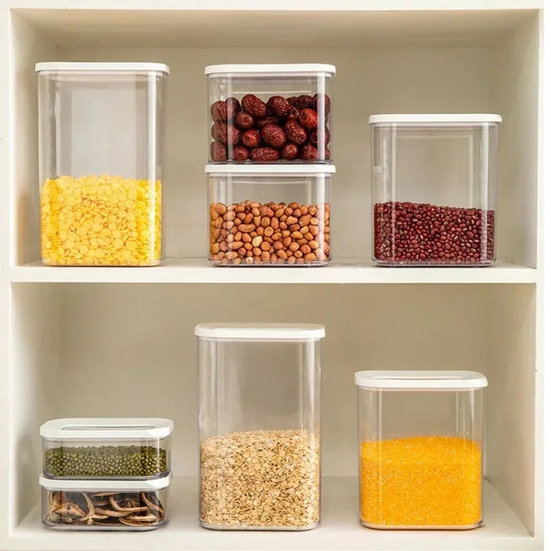 Sealed Grain Storage Box Transparent Food Cereal Kitchen Storage Container Rice Tank Barrel Coffee Bean Organizer Kitchen Tools