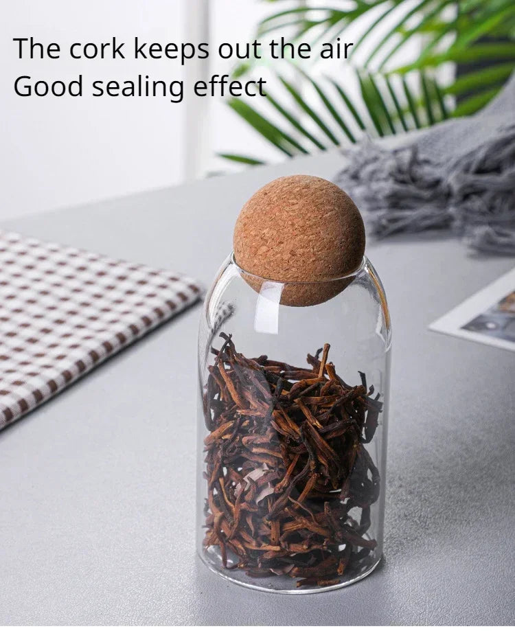 Glass Sealed Jar Kitchen Miscellaneous Grain Storage Jar Coffee Bean Transparent Glass Product Storage Jar