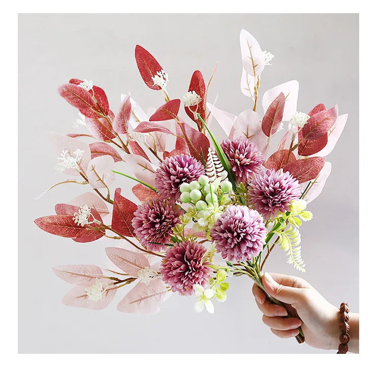 Artificial Flowers Peony Fake Flowers Hydrangea Crafts for DIY Home Bridal Wedding Party Festiva Decoration