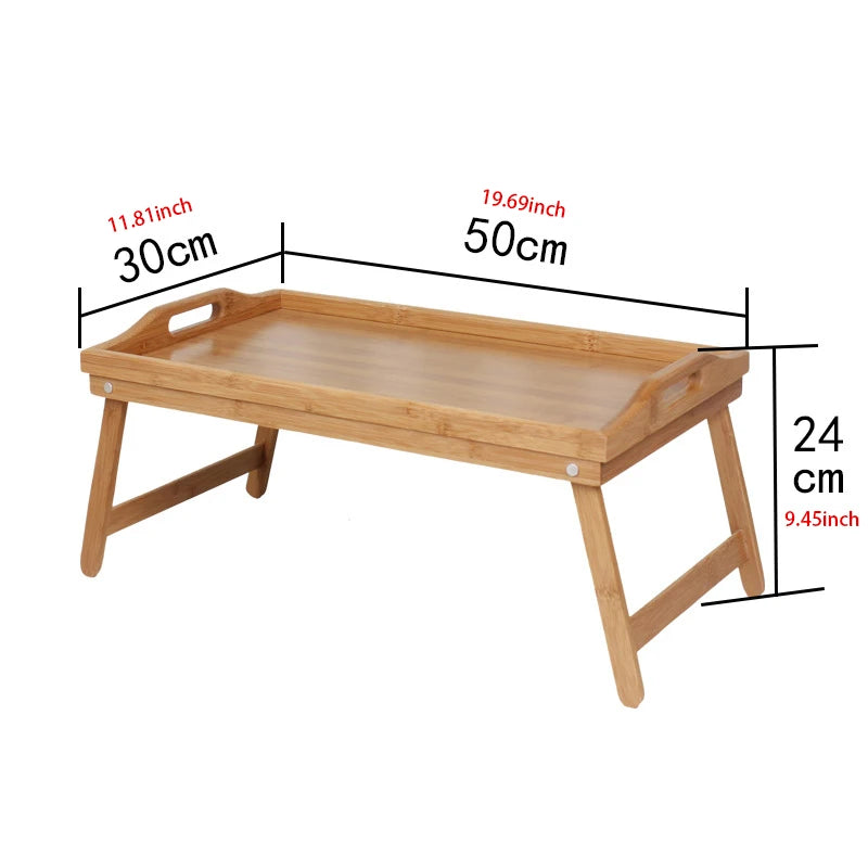Bed tray, folding dining tray, wooden bamboo tea tray, picnic table, bed with postpartum meal tray, footboard vegetable tray, fr