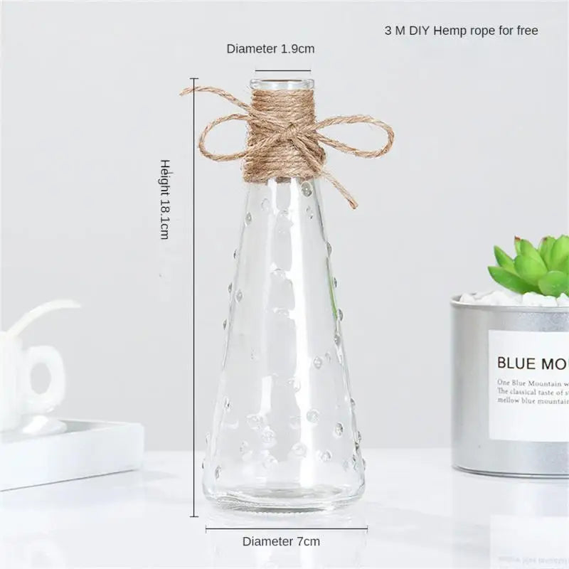 Glass Vase Thickened And Wear Resistant High Quality Thickened Glass Home Decoration Flower Ornaments Flanging Design Circular