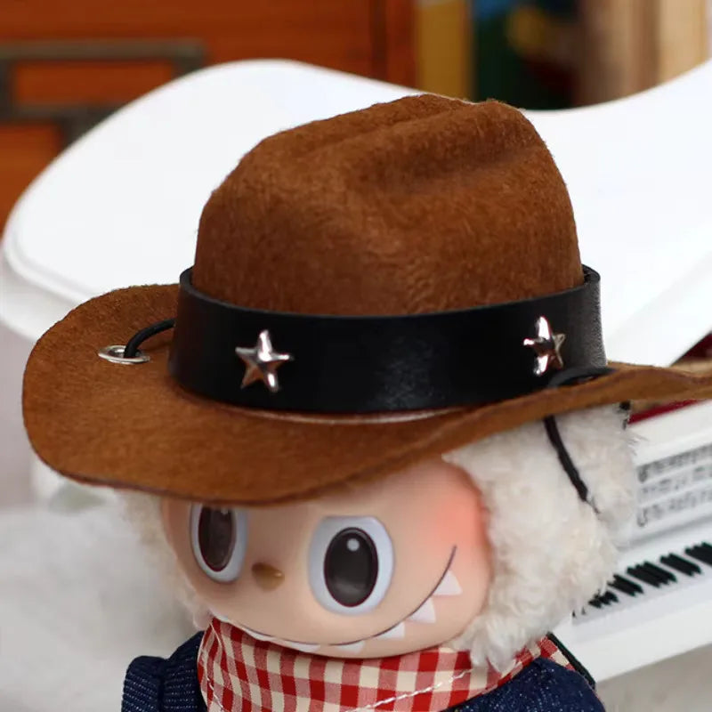 Labubu Ropa 3.0 Western Cowboy Jumpsuit with Hat Set for V1/V2 Labubu Outfit Cute Doll Clothes Accessories Trendy Gift