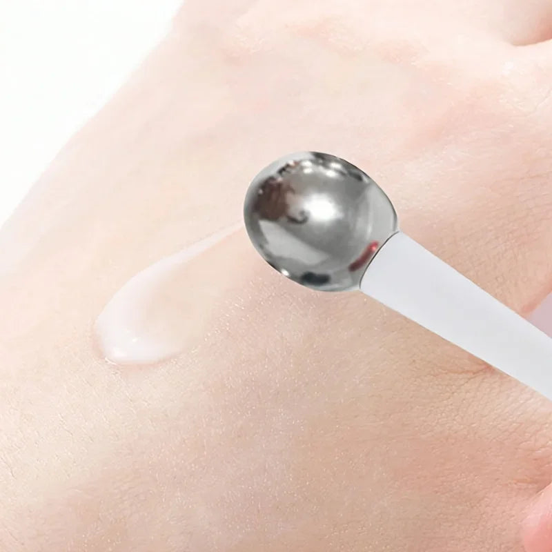Stainless Steel Eye Cream Applicator with Roller Ball, Dual-Ended Massage & Application Tool, Facial Face Skin Care Tool