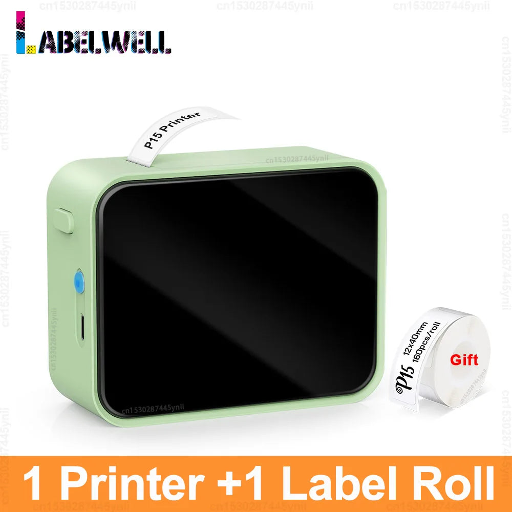 P15 Thermal Label Printer Similar as D11 D110 D101 Marklife P15 Mini Label Maker Handheld Label Machine with Adhesive Label Tape