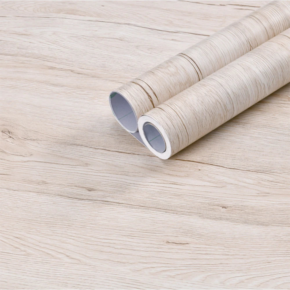 PVC Waterproof Self Adhesive Wallpaper Wall in Rolls Furniture Cabinets Vinyl Decorative Film Wood Grain Stickers For Home Decor