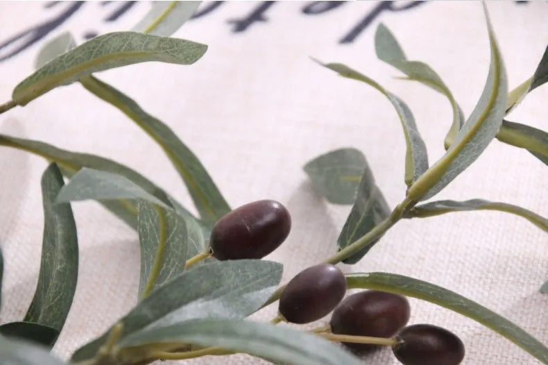 Artificial Green Plant Olive Branch 4 Forks with Fruit Olive Branch Fake Branch Wedding Home Photography Props
