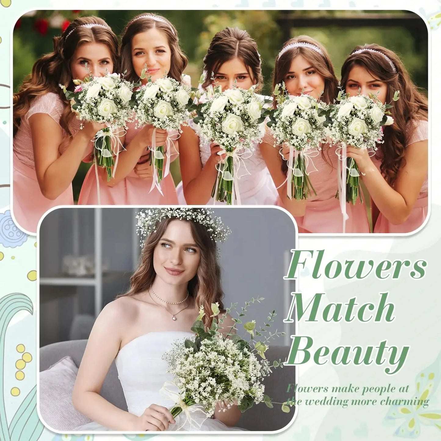 10pcs Artificial Flowers Fake Gypsophila Baby Breath Flower For Home Decoration Wedding Party Floral Bouquets DIY Accessories