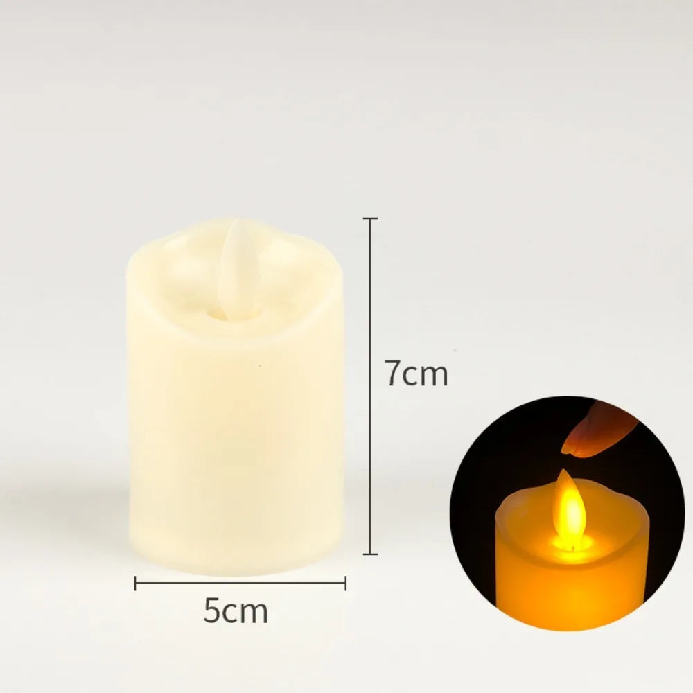 LED Electronic Candle Swinging Lighting Plastic Candle Lights Warm Yellow Light Simulation Candles Birthday Hotel Wedding